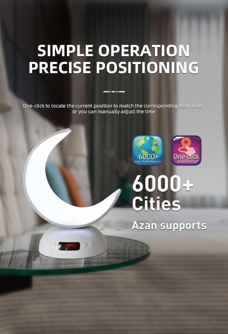 CRONY SQ-902 guran speaker Speaker Quran Led Moon Lamp Aromatherapy Function Azan Alarm Clock Quran Player - Edragonmall.com