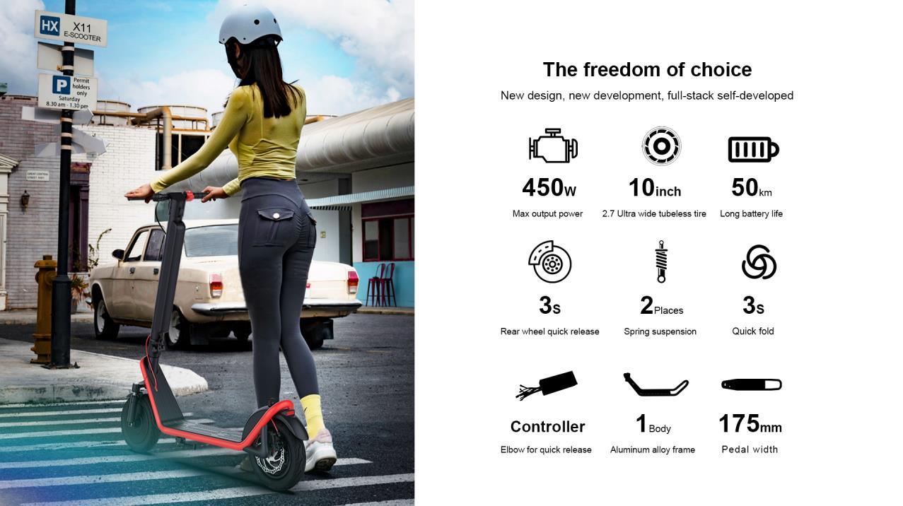 CRONY X11 Max 45KM/H+Max 50 KM+APP Folding E-Scooter electric scooter motorcycle 36V 13AH 450W - Edragonmall.com