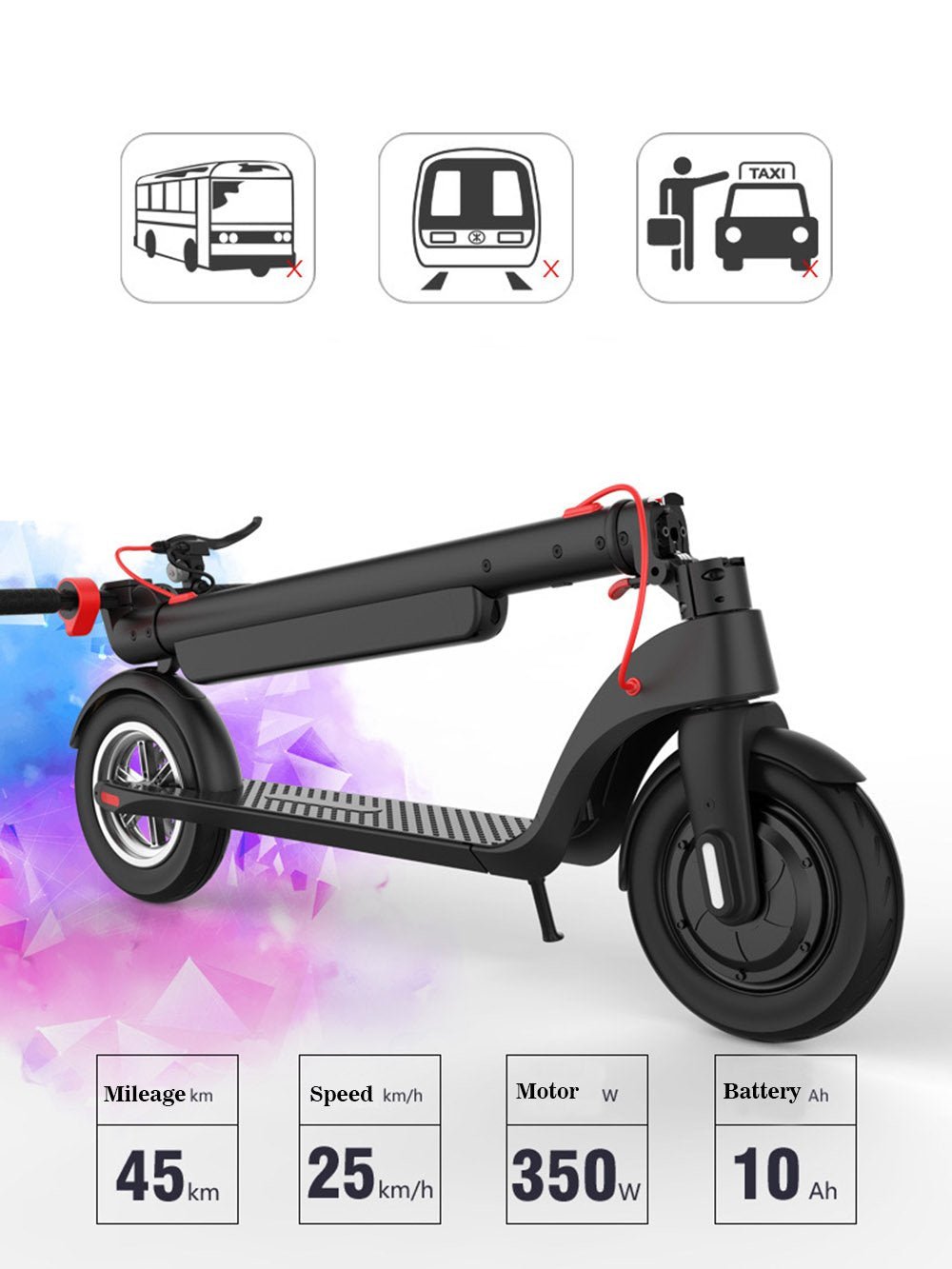 CRONY X8 Electric Kick Scooter Max speed 38KM Replaceable dual battery capacity Foldable10 inch - Edragonmall.com