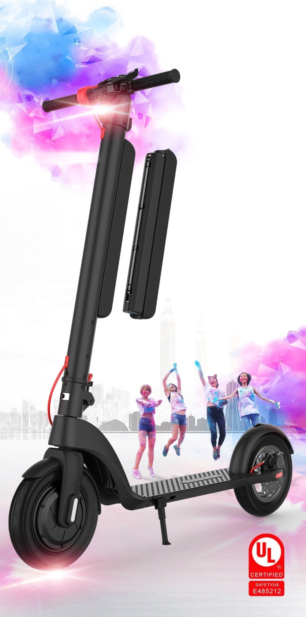 CRONY X8 Electric Kick Scooter Max speed 38KM Replaceable dual battery capacity Foldable10 inch - Edragonmall.com