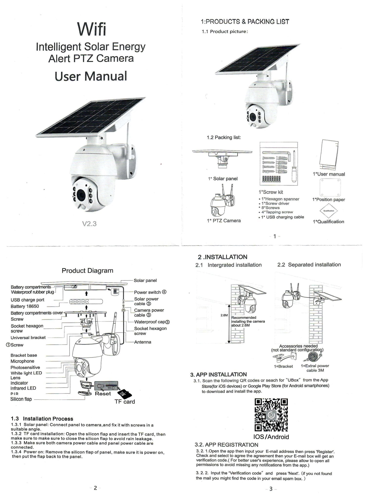 RBX-S10 Low power WIFI solar camera 1080P HD Solar Panel Outdoor Surveillance Waterproof CCTV Camera Smart Home Two-way Voice Intrusion Alarm - Edragonmall.com