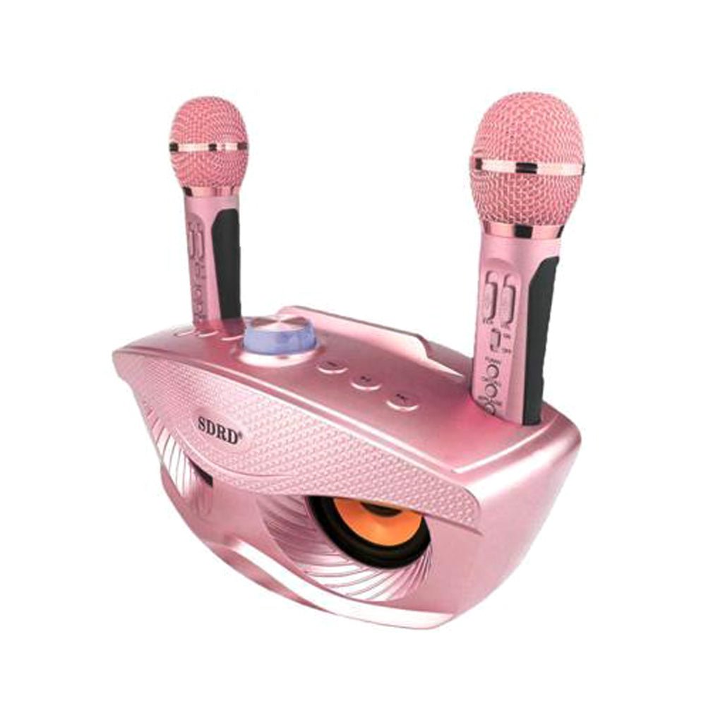 SD306 BT Speaker | Strange Designs Give 2 Microphones-Pink - Edragonmall.com