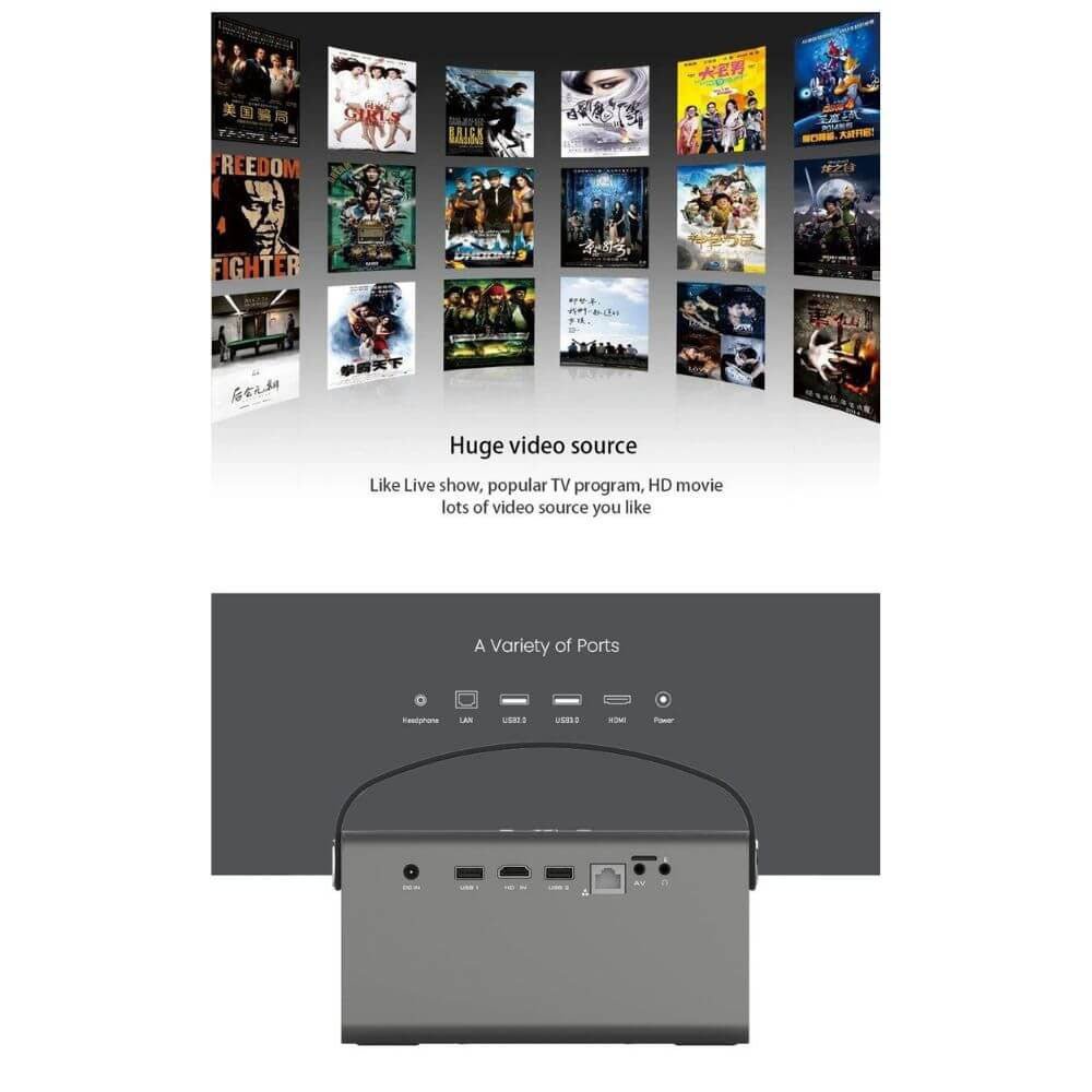 V7pro HD 1080P 3D Projector with BT speaker Pro Smart DLP Projector 4k - Edragonmall.com